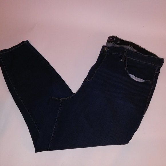 Torrid Jeans 24 R Sky High Skinny Denim Blue Dark Wash Premium Stretch Waist 20" - Picture 6 of 11